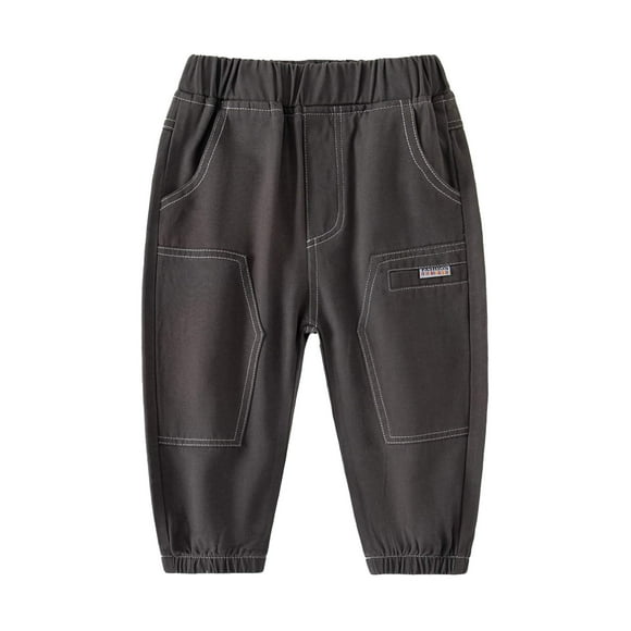 HIPYLO Pantalon Évasé Noir Pantalon d'École pour Garçons Pantalon d'Uniforme Scolaire Pantalon de Survêtement pour Enfant Vêtements Garçon Taille 10-12 24 Mois Garçon pour Tout-Petits Garçons 3t-4t, 12-18 Mois