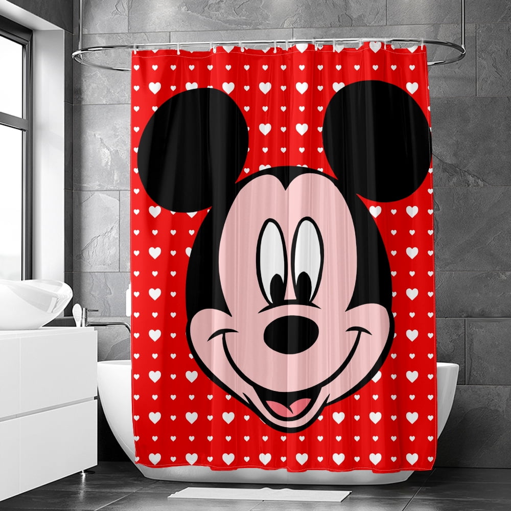 Disney Mickey and Minnie Mickey Mouse Multicolour Shower Curtain, Easy