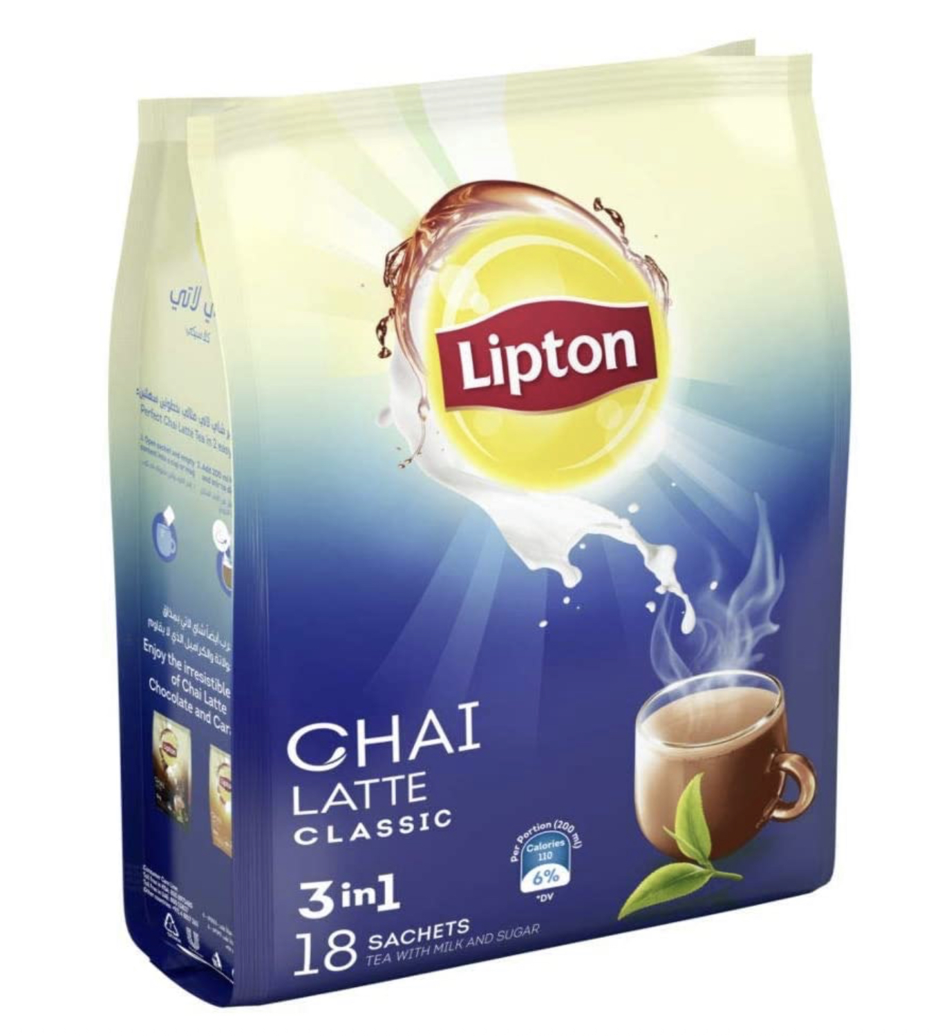 Lipton Chai Latte Classic 3in1 Instant Tea Mix 18 Sachets