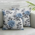 thumbnail image 3 of JEUXUS  Blue Flowers and Leaves Decorative Throw Pillow Case Watercolor Floral Pattern Ink Painting Waist Lumbar Pillow Covers Cushion Cover for Sofa Couch, 3 of 5