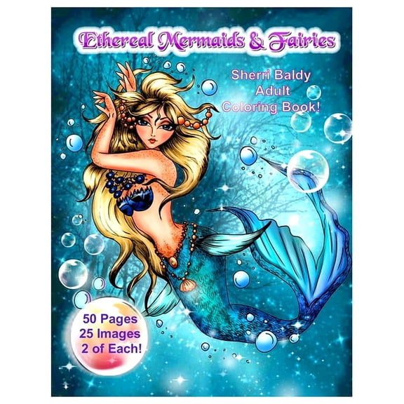 Ethereal Mermaids & Fairies Sherri Baldy Adult Coloring Book, (Paperback)
