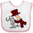 thumbnail image 3 of Inktastic Baby It's Cold Outside Cute Snowman in Plaid Print Boys or Girls Baby Bib, 3 of 4