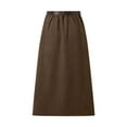 thumbnail image 5 of Fgnfyis Autumn Trendy Women's High Waisted Long Corduroy A-Line Skirt for Autumn and Winter Warmth Coffee M, 5 of 5