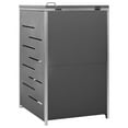 thumbnail image 5 of vidaXL Single Wheelie Bin Shed 69x77.5x112.5 cm Stainless Steel, 5 of 5