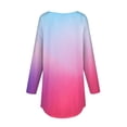 thumbnail image 3 of Women's Gradient Printed Tunic Tops Casual Long Sleeve Shirts Round Neck Pullover, 3 of 6