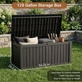 thumbnail image 2 of EasyUp 120 Gallon Resin Deck Box, Lockable Patio Outdoor Storage Box for Furniture, Garden Tools and Tools Storage, Waterproof Outside Storage Boxes, 2 of 6