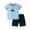 Blue, variant on LYMAYTER 1-8 Years Boys Summer T-Shirts Outfits Kids Baby Cotton Cartoon Stripe Tees Set for Toddler Short Sleeve Pullover Shirt 2psc