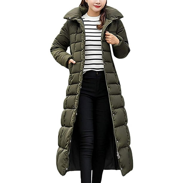 Women's Down Jacket Thickened Long Hooded Coat Outerwear Winter Quilted  Jacket Puffer Coat 