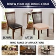 thumbnail image 4 of 4 Pack Beige Chair Seat Covers for Dining Room, Removable Washable Anti-Dust Kitchen Chair Protector Slipcovers, Dinning Upholstered Office Chair Seat Cushion Slipcovers Protectors, 4 of 10