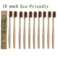 thumbnail image 1 of 10pcs Bamboo Toothbrushes Individually Wrapped Cleaning Soft Bamboo Toothbrushes for Daily Life Brown, 1 of 8