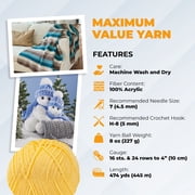 Mary Maxim Maximum Value Acrylic Yellow Yarn for Crocheting, Knitting 474 Yds, Yellow