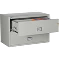 thumbnail image 2 of Phoenix Safe Lateral 44 inch 2-Drawer Fireproof File Cabinet with Key Lock, Water Seal, Gray, LAT2W44LG, 2 of 5