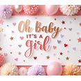 thumbnail image 4 of Pink Theme Newborn Banner Decorative Design Baby Shower Event Banner for Baby Celebration Gender Reveal Indoor Decoration, 4 of 7
