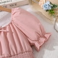 thumbnail image 7 of Girls Summer Dress Big Kid Girls Dress Summer Casual Square Collar Short Sleeve Ruffled Dress plus Size Dresses Girls, 7 of 7