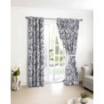 thumbnail image 3 of Blue Floral Leaf Blackout Curtains for Bedroom/Living Room, Thermal Insulated Kitchen Curtains, Retro Farmhouse Plant Tree Branch Grommet Darkening Window Treatment Drapes 42"x63"x2, 3 of 8