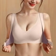 thumbnail image 4 of Womens Seamless Bras, Women's Front Closure Bra One Piece Comfort Wireless Bottom Hem Bras Wide Strap Deep V Bras M-2XL, 4 of 6
