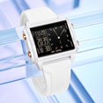 thumbnail image 6 of Digital Watches for Men Women Waterproof Unique Rectangle Watch Stopwatch Countdown Alarm Analog Silicone Strap Transparent Case, 6 of 7