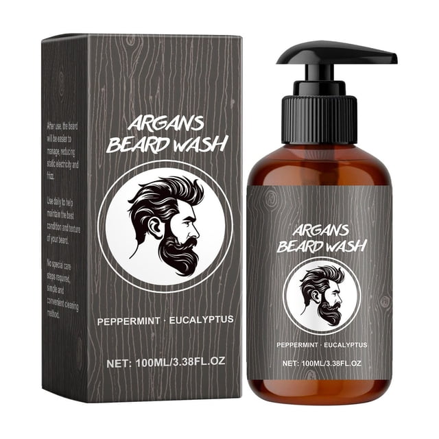 Champú limpiador de barba, suaviza la barba, limpia profundamente, afeitado suave para hombres, 100 ml