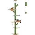 thumbnail image 1 of Floor to Ceiling Cat Tree  Tall Cat Tower Inches Adjustable  Cactus Cat Tree with Extra Thick Scratching Posts  Replaceable Hammock and Soft Perch for Indoor Cats, 1 of 6