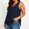 thumbnail image 4 of BUIGTTKLOP Plus Size Tank Tops for Women Sleeveless Cotton Shirts Scoop Neck T Shirts Double Layered Dressy Casual Loose Fitted Blouses, 4 of 7