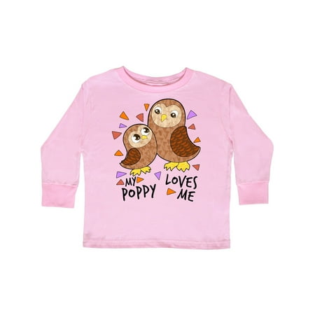 

Inktastic My Poppy Loves Me- cute owl family Gift Toddler Boy or Toddler Girl Long Sleeve T-Shirt