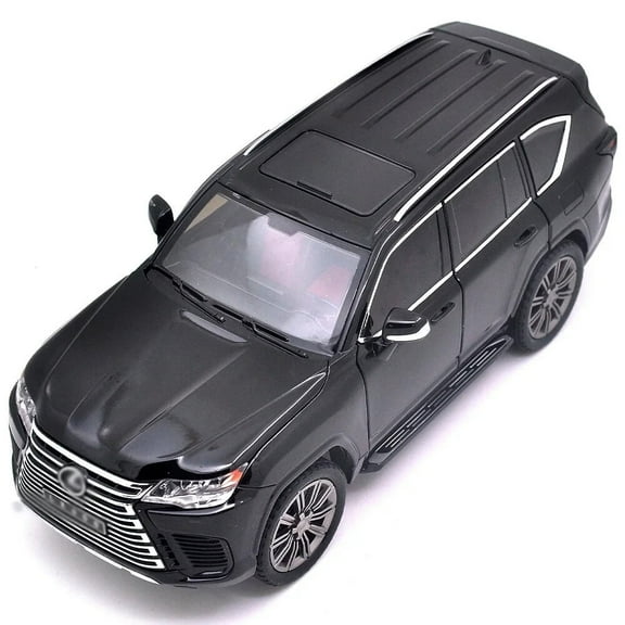 1:24 scale Lexus LX600 alloy die-cast car model with opening doors, lights, sound and spring-back function. Boys' toy car, children's birthday gift.