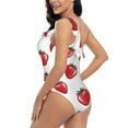 thumbnail image 4 of Haiem Hand Drawn Strawberry Women's One Piece Swimsuits Tummy Control One Shoulder Bathing Suits Ruffle Swimwear-Large, 4 of 8