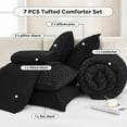 thumbnail image 3 of Queen Comforter Set 7 Piece Black - Bed in a Bag Queen Boho Lightweight Fluffy Tufted Bedding Sets with Comforter, Sheets, Pillowcases & Shams, 3 of 14