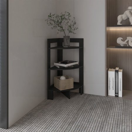 Riga Corner 3-Tier Shelf Side Table, 31.7" High, Perfect for Small Spaces with 3-Tier Storage