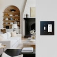 thumbnail image 3 of Rio Salto Forge Collection Matte Black Premium Heavy-Gauge Metal Wall Plate  2-Gang Combination Combo Rocker Light Switch & Duplex Outlet Cover 5" x 5" Midsize with Black & Gold Screws, 3 of 8