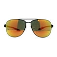 thumbnail image 3 of Mens Xloop 90s Classic Officer Cop Sport Rectangle Metal Sunglasses Black Red Orange Mirror, 3 of 4