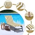 thumbnail image 4 of Outdoor Chaise Lounge Cushion, High-Density Foam Fill Patio Furniture Bench Cushions with Ties, Thicken Waterproof Replacement Back Chaise Cushions for Pool, Sand Beach (Yellow White Stripes), 4 of 6