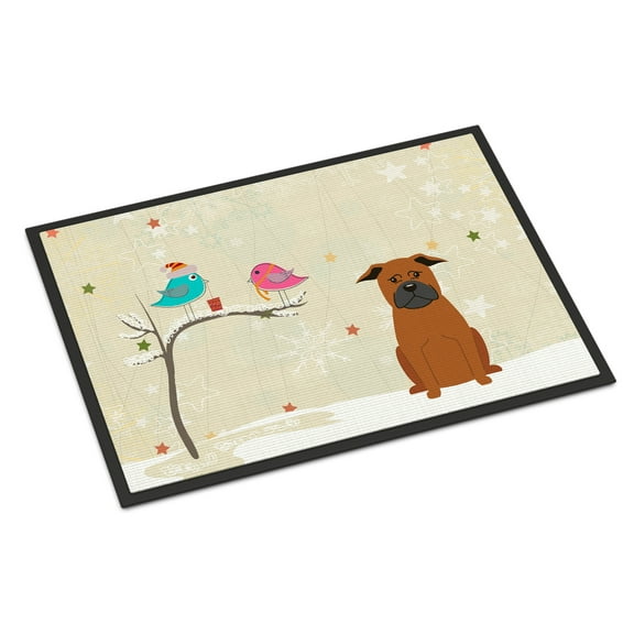 Carolines Treasures BB2583MAT Christmas Presents Between Friends Chinese Chongqing Dog Indoor or Outdoor Mat, 18 x 0.25 x 27 in.