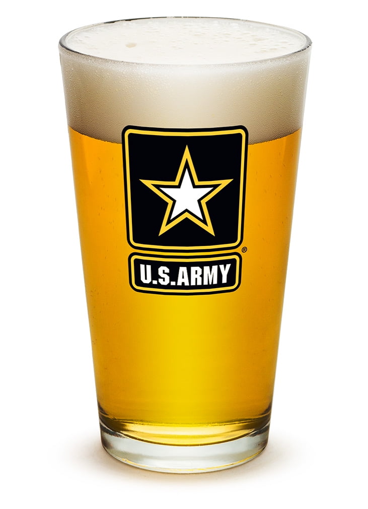 16 Ounces Pint Glass ARMY STAR LOGO, Set of 6 by Erazorbits