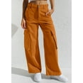 thumbnail image 2 of HOTAPEI Baggy Cargo Pants for Women Casual Wide Leg Pants Loose High Waisted Pants Straight Leg Pants Trousers with 4 Pockets, 2 of 5