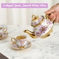 thumbnail image 6 of 20 Pcs Tea Set,Ceramics Tea Cup Set for Adult, Coffee Cups with Metal Holder,Purple(ANJORALA), 6 of 10