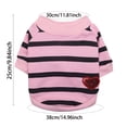 thumbnail image 2 of Forestwhale Striped Heart Pet T-Shirt Lightweight Breathable Tee for Small Dogs and Cats Spring Summer Apparel Gray - XS, 2 of 4