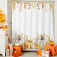 thumbnail image 4 of Shower Curtain 60"W x 72"L Fall Thanksgiving Yellow Pumpkins Leaves Fabric Shower Curtains Set with Hooks Water Repellent Bathroom Curtains Machine Washable Bathroom Accessories, 4 of 6