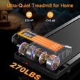 thumbnail image 6 of Hind 2.5HP Treadmills, Compact Under Desk Walking Treadmill Pad with Handle Bar Removable, 0%-8% Incline, Remote Control and LED Display, Orange, 6 of 8