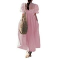 thumbnail image 5 of ZANZEA Women Square Neck Vintage Cuffs Puff Sleeve Elastic Maxi Dress, 5 of 5