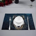 thumbnail image 2 of MKHERT Wolf Head Animal Painting Placemats Table Mats for Dining Room Kitchen Table Decoration 12x18 inch,Set of 6, 2 of 4