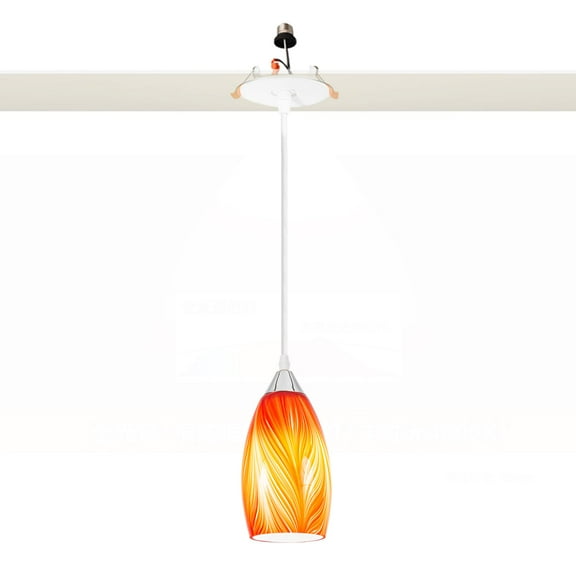 Kiven Glass Can Lights Retrofit Recessed Lighting with E26 Power Outlet Adapter, 4/5 Inch Replacement Conversion Kit, 1-Light Farmhouse Pendant Lighting Fixture for Hallway Kitchen,TB3232-I