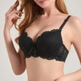 thumbnail image 2 of Feancey Plus Size Lace Underwire Bras for Women Comfort Everyday Brassiere Adjustable Straps Push Up Bra Anti-Sagging Supportive Bras Black 70B, 2 of 10