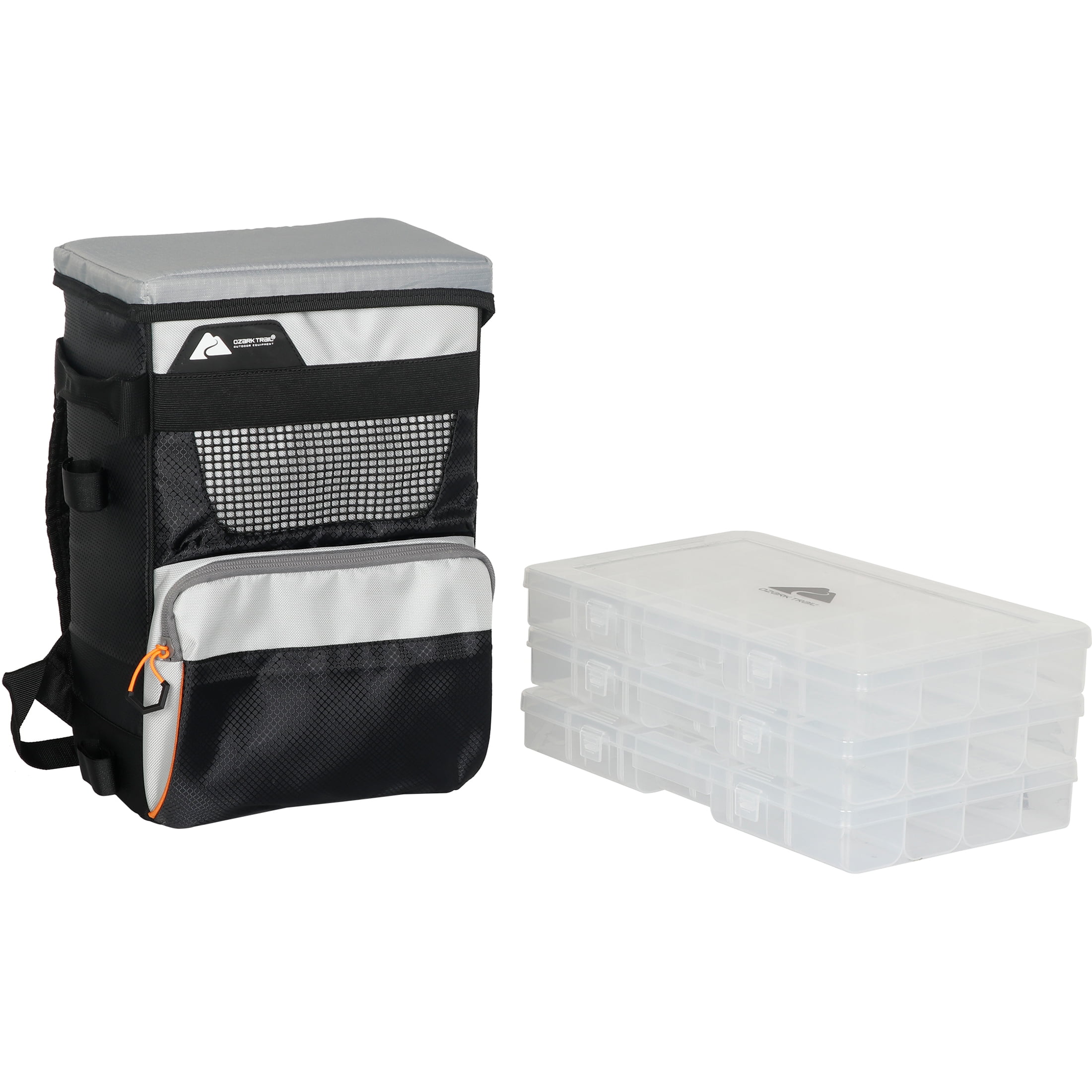 Ozark Trail 3700 Tackle Backpack with Three Trays, Gray, Adult, Unisex