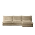 thumbnail image 6 of Miekor Furniture Slipcovered 3 Seater Armless Modern Upholstered Modular Armless Sectional with Reversible Ottoman,Sectional Sofa Couch Armless Sofa Couch Free Combination,Camel Corduroy Fabric 10757, 6 of 12