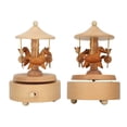 thumbnail image 1 of Rotating Music Box,Rotating Music Box with Wood Horse Music Box Round Music Box Sleek Aesthetic, 1 of 8
