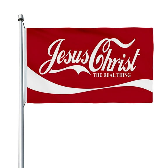 Aihccy Jesus Christ The Real Thing Flag Christian Banner Flag with Brass Grommets Size - 3x5Ft