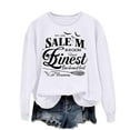 thumbnail image 5 of qelini Women's Sweatshirts No Hood Halloween Long Sleeved Oversized Crewneck Sweatshirt Women Plus Size Novelty Print Spooky Season Halloween Day Event Pullover Fall Winter Loose Tops White XS, 5 of 6