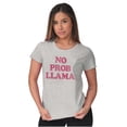 thumbnail image 3 of No Problama Llama Alpaca Cute Funny Womens Fitted Plus Size Graphic Tee Brisco Brands 2X, 3 of 5