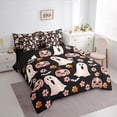 thumbnail image 3 of jejeloiu Cartoon Ghost Bedding Comforter Set 7 Pieces,Halloween Spooky Pumpkin Full Bedding Set,Rustic Colorful Flower Fitted Sheet Flat Sheet For Children,Ultra Soft Home Decor Reversible, 3 of 8